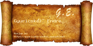Gyuricskó Endre névjegykártya