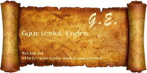 Gyuricskó Endre névjegykártya